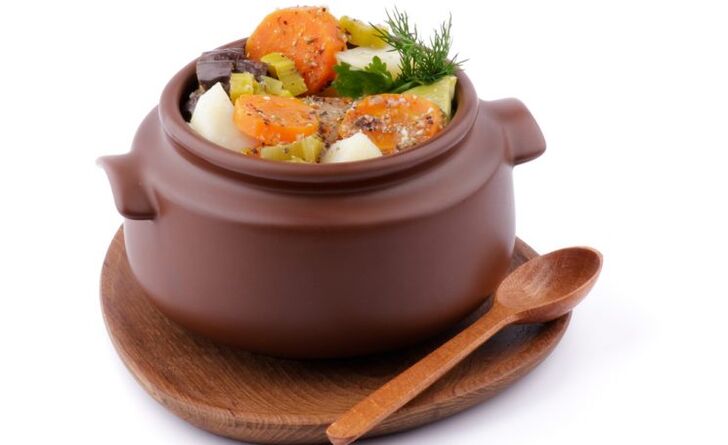 Vegetable stew in the gout diet